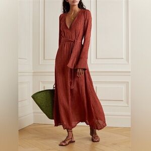 Savannah Morrow Crinkle Silk Dress L